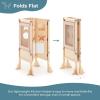 imageGuidecraft Classic Kitchen Helper Folding Toddler Tower  Natural Wooden Kids Kitchen Step Stool wSafety Nets ampamp NonSlip Mat Montessori Toddler Standing Tower  Adjustable Learning Stool for KidsNatural