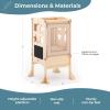 imageGuidecraft Classic Kitchen Helper Folding Toddler Tower  Natural Wooden Kids Kitchen Step Stool wSafety Nets ampamp NonSlip Mat Montessori Toddler Standing Tower  Adjustable Learning Stool for KidsNatural
