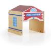 imageGuidecraft Community Buildings Set of 6 Block Play Buildings Fire Station Police Department Hospital School Grocery Store ampamp Service Station  Kids Learning ampamp Educational Toys