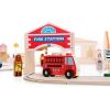 imageGuidecraft Community Buildings Set of 6 Block Play Buildings Fire Station Police Department Hospital School Grocery Store ampamp Service Station  Kids Learning ampamp Educational Toys