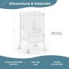 imageGuidecraft Contemporary Kitchen Helper Stool  Royal Navy Folding Toddler Safety Tower with 2 Keepers and NonSlip Mat Adjustable Height Step Stool for Little Helpers Kids Learning FurnitureWhite