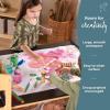 imageGuidecraft Deluxe Art Center Kids Arts and Crafts Table and Chairs Set with Storage Shelves Bins Paper Roll for Drawing and Painting  Wooden Art Desk for Kids Playroom  Toddler Activity Table