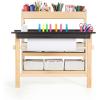 imageGuidecraft Deluxe Art Center Kids Arts and Crafts Table and Chairs Set with Storage Shelves Bins Paper Roll for Drawing and Painting  Wooden Art Desk for Kids Playroom  Toddler Activity Table