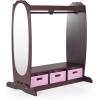 imageGuidecraft Dress Up Storage  White Dramatic Play Costume Rack with Mirror and Tray for Toddlers  Kids Armoire Dresser with Fabric Storage BinsEspresso