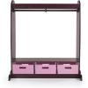 imageGuidecraft Dress Up Storage  White Dramatic Play Costume Rack with Mirror and Tray for Toddlers  Kids Armoire Dresser with Fabric Storage BinsEspresso