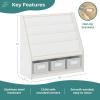 imageGuidecraft EdQ Book and Bin Display White with 3 Storage Bins Wooden Kids Bookcase and Toy Storage Organizer Homeschool and Classroom Bookshelf FurnitureWhite