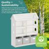 imageGuidecraft EdQ Dollhouse Bookcase  White Bookshelf for Kids with Storage Bins for Dolls Books Toys and School Supplies Kids Bedroom and Classroom FurnitureWhite