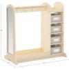 imageGuidecraft EdQ Dressup Storage with Bins Natural Kids Dress Up Rack with Mirror Shoe Storage Shelf and Cubbies for Costume and Pretend Play  Toddler Closet Montessori Wood Bedroom FurnitureNatural