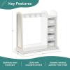 imageGuidecraft EdQ Dressup Storage with Bins Natural Kids Dress Up Rack with Mirror Shoe Storage Shelf and Cubbies for Costume and Pretend Play  Toddler Closet Montessori Wood Bedroom FurnitureWhite