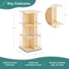 imageGuidecraft EdQ Kids Rotating Bookshelf Natural Wood Revolving Bookcase  360 Degree Spinning Book Shelf Tower with Acrylic Montessori Storage for Classroom Bedroom and Playroom  Toy OrganizerNatural