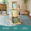 imageGuidecraft EdQ Kids Rotating Bookshelf Natural Wood Revolving Bookcase  360 Degree Spinning Book Shelf Tower with Acrylic Montessori Storage for Classroom Bedroom and Playroom  Toy OrganizerNatural