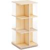 imageGuidecraft EdQ Kids Rotating Bookshelf Natural Wood Revolving Bookcase  360 Degree Spinning Book Shelf Tower with Acrylic Montessori Storage for Classroom Bedroom and Playroom  Toy OrganizerNatural