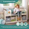 imageGuidecraft EdQ Reading Nook  White Kids Bookshelf Bench with Storage Bins Shelves and Seat Cushion for Books and Toys Bedroom Playroom and Classroom FurnitureWhite