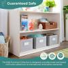 imageGuidecraft EdQ Two Shelf Open Storage 30 White with 3 Fabric Bins Wooden MultiPurpose Bookcases and Toy Storage Organizer Homeschool and Classroom FurnitureWhite