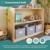 imageGuidecraft EdQ Two Shelf Open Storage 30 White with 3 Fabric Bins Wooden MultiPurpose Bookcases and Toy Storage Organizer Homeschool and Classroom FurnitureNatural