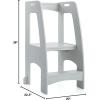 imageGuidecraft HighRise StepUp  White Two Step Stool with Handles and Safety NonSlip Treads and AntiTip Feet for Kids and Adults Quality Learning FurnitureGray
