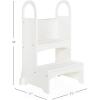 imageGuidecraft HighRise StepUp  White Two Step Stool with Handles and Safety NonSlip Treads and AntiTip Feet for Kids and Adults Quality Learning FurnitureWhite