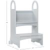 imageGuidecraft HighRise StepUp  White Two Step Stool with Handles and Safety NonSlip Treads and AntiTip Feet for Kids and Adults Quality Learning FurnitureGray