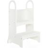 imageGuidecraft HighRise StepUp  White Two Step Stool with Handles and Safety NonSlip Treads and AntiTip Feet for Kids and Adults Quality Learning FurnitureWhite