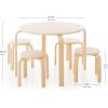 imageGuidecraft Nordic Table and Stools Set for Kids White  Stacking Bentwood Stools with Curved Wood Toddler Activity Table  Childrens Modern Bedroom Playroom and Living Room FurnitureNatural