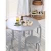 imageGuidecraft Nordic Table and Stools Set for Kids White  Stacking Bentwood Stools with Curved Wood Toddler Activity Table  Childrens Modern Bedroom Playroom and Living Room FurnitureGrey