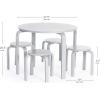imageGuidecraft Nordic Table and Stools Set for Kids White  Stacking Bentwood Stools with Curved Wood Toddler Activity Table  Childrens Modern Bedroom Playroom and Living Room FurnitureGrey