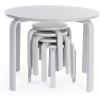 imageGuidecraft Nordic Table and Stools Set for Kids White  Stacking Bentwood Stools with Curved Wood Toddler Activity Table  Childrens Modern Bedroom Playroom and Living Room FurnitureGrey
