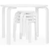 imageGuidecraft Nordic Table and Stools Set for Kids White  Stacking Bentwood Stools with Curved Wood Toddler Activity Table  Childrens Modern Bedroom Playroom and Living Room FurnitureWhite