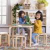 imageGuidecraft Nordic Table and Stools Set for Kids White  Stacking Bentwood Stools with Curved Wood Toddler Activity Table  Childrens Modern Bedroom Playroom and Living Room FurnitureNatural