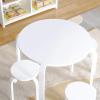 imageGuidecraft Nordic Table and Stools Set for Kids White  Stacking Bentwood Stools with Curved Wood Toddler Activity Table  Childrens Modern Bedroom Playroom and Living Room FurnitureWhite