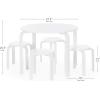 imageGuidecraft Nordic Table and Stools Set for Kids White  Stacking Bentwood Stools with Curved Wood Toddler Activity Table  Childrens Modern Bedroom Playroom and Living Room FurnitureWhite