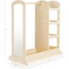 imageGuidecraft See and Store Dressup Center  White Pretend Play Costume Storage Wardrobe for Kids with Mirror ampamp Shelves Armoire with Bottom Tray Toddlers Room FurnitureNatural