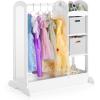 imageGuidecraft See and Store Dressup Center  White Pretend Play Costume Storage Wardrobe for Kids with Mirror ampamp Shelves Armoire with Bottom Tray Toddlers Room FurnitureWhite