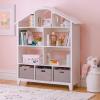 imageMartha Stewart Kids Deluxe Dollhouse Bookcase  Linen White Bookshelf Wooden Book ampamp Toy Storage Shelf Organizer  Toddler Book Organization  Kids Tall Bookshelf for Playroom and Bedroom StorageLinen White