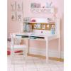 imageMartha Stewart Kids Desk with Hutch and Chair Set by Guidecraft  Navy Kids Wooden Study Table with Storage and Corkboard  Wood Bedroom or Furniture Set for BoysCreamy White