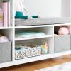 imageMartha Stewart Kids Jr Reading Nook with Bins  Linen White Kids Wood Bookshelf and Storage Bench with Open Shelves and Canvas Storage Bins for Toys Games and Books  Toddler Room FurnitureLinen White
