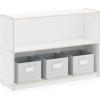 imageGuidecraft EdQ Two Shelf Open Storage 30 White with 3 Fabric Bins Wooden MultiPurpose Bookcases and Toy Storage Organizer Homeschool and Classroom FurnitureWhite