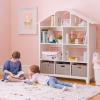 imageMartha Stewart Kids Deluxe Dollhouse Bookcase  Linen White Bookshelf Wooden Book ampamp Toy Storage Shelf Organizer  Toddler Book Organization  Kids Tall Bookshelf for Playroom and Bedroom StorageLinen White