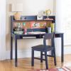 imageMartha Stewart Kids Desk with Hutch and Chair Set by Guidecraft  Navy Kids Wooden Study Table with Storage and Corkboard  Wood Bedroom or Furniture Set for BoysNavy