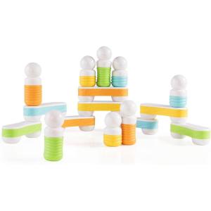 imageGuidecraft Grippies Builders  30 Piece Set Soft Grip Magnetic Building Set Educational STEM Construction Toy for ToddlersLinks  16 pc set