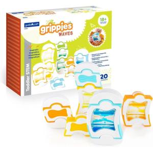 imageGuidecraft Grippies Builders  30 Piece Set Soft Grip Magnetic Building Set Educational STEM Construction Toy for ToddlersWaves  20 pc set