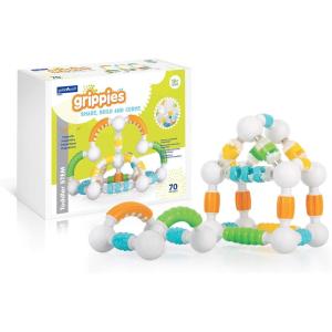 imageGuidecraft Grippies Shake Build and Curve  70 Piece Set Magnetic STEM Learning Toys Fun Educational Building Set for Toddlers