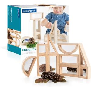 imageGuidecraft Mirror Blocks Set  10 Pcs Kids Learning ampamp Educational Toys Stacking Blocks Block Play Accessory Set Reflection Toy for Toddlers