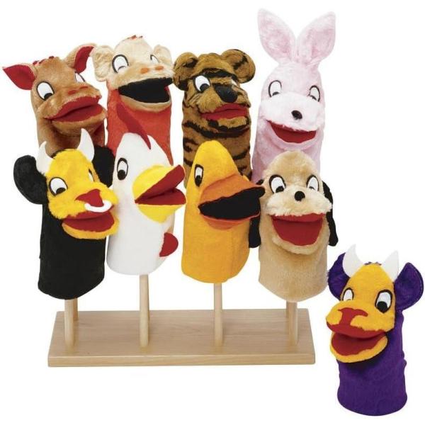 Guidecraft Wooden Puppet Stand – Store and Display Puppet Stand ...