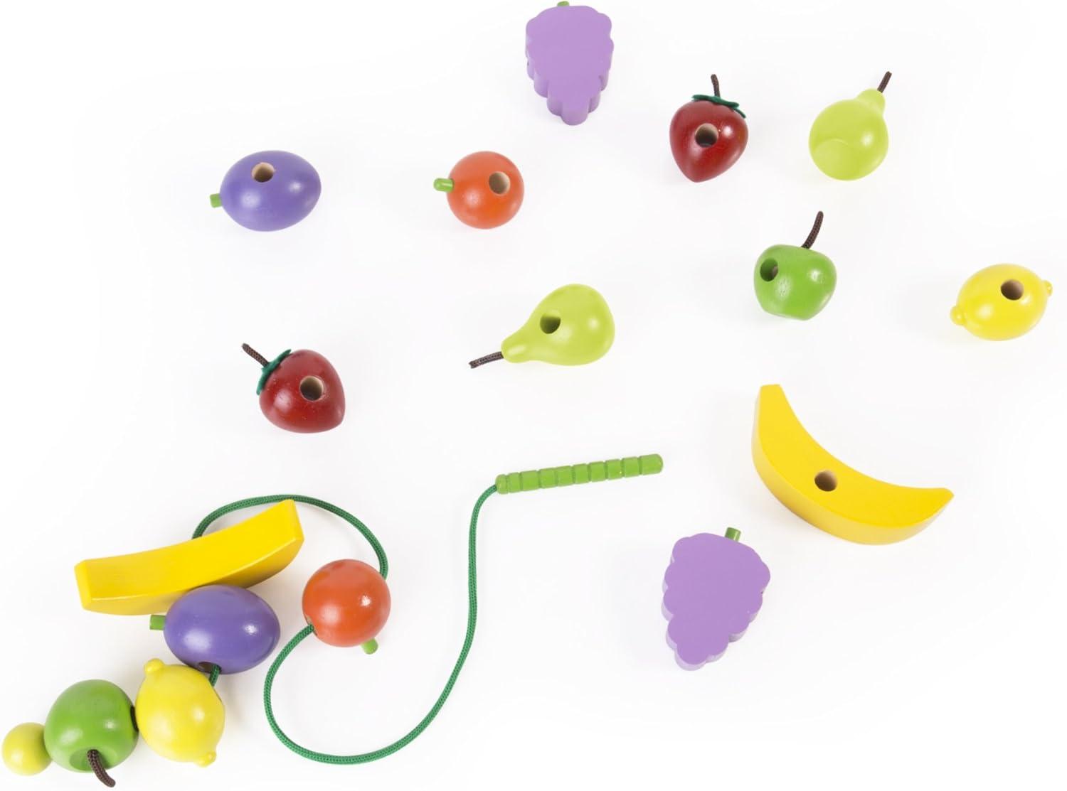imageGuidecraft Count and Lace Fruit  Color and Shape Sorting Wooden MultiColor Fruits Toy Set for Toddlers Kids Learning ampamp Educational Toys Magnetic Matching Game