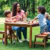 imageGuidecraft Acadia Kids Outdoor Table  Acacia Wood Long Activity Desk for Outdoor Classroom Furniture  Kids Picnic Table for Garden Patio Porch and Backyard Spaces  Measures 60quot L x 30quot W x 24quot H30 x 48 in