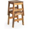 imageGuidecraft Acadia Outdoor Stools Set of 2  Acacia Wood Stool for Kids Ages 2 14in Height Holds Upto 125lbs  Flexible Seating for Kids Outdoor Activity Table Perfect for Backyard Garden Patios
