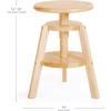 imageGuidecraft Adjustable Drafting Wooden StoolNatural Drafting Chair for Kids 1618 Inch Swivel Stool for Kids Art Studio Furniture  Toddler Chair for Drawing Painting and CraftingNatural