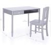 imageGuidecraft Dahlia Kids Desk and Chair Set  Gray Kids Wooden Study Table and Chair Set Writing Table with Storage Drawer Girls Wooden Writing Desk for Bedroom or PlayroomGrey