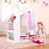 imageGuidecraft Dress Up Vanity  White Dresser Armoire with Storage Bins and Mirror for Kids Toddlers Playroom Organizer Children Furniture